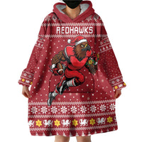 Personalized Radnorshire Wales Christmas Wearable Blanket Hoodie Red-Tailed Hawk Rugby - Wonder Print Shop