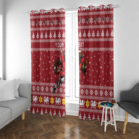 Personalized Radnorshire Wales Christmas Window Curtain Red-Tailed Hawk Rugby - Wonder Print Shop