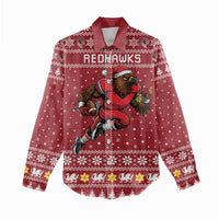 Personalized Radnorshire Wales Christmas Women Casual Shirt Red-Tailed Hawk Rugby - Wonder Print Shop
