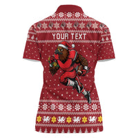 Personalized Radnorshire Wales Christmas Women Polo Shirt Red-Tailed Hawk Rugby - Wonder Print Shop