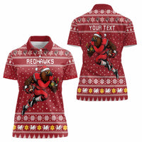 Personalized Radnorshire Wales Christmas Women Polo Shirt Red-Tailed Hawk Rugby - Wonder Print Shop
