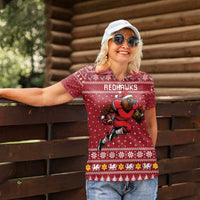 Personalized Radnorshire Wales Christmas Women Polo Shirt Red-Tailed Hawk Rugby - Wonder Print Shop