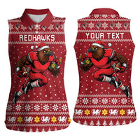 Personalized Radnorshire Wales Christmas Women Sleeveless Polo Shirt Red-Tailed Hawk Rugby - Wonder Print Shop