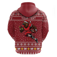 Personalized Radnorshire Wales Christmas Zip Hoodie Red-Tailed Hawk Rugby - Wonder Print Shop