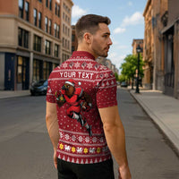 Personalized Radnorshire Wales Christmas Zipper Polo Shirt Red-Tailed Hawk Rugby - Wonder Print Shop