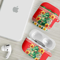 Wales Christmas AirPods Case Cute Green Welsh Dragon and Daffodils - Wonder Print Shop