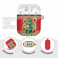 Wales Christmas AirPods Case Cute Green Welsh Dragon and Daffodils - Wonder Print Shop