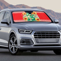 Wales Christmas Auto Sun Shade Cute Green Welsh Dragon and Daffodils - Wonder Print Shop