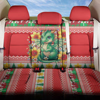 Wales Christmas Back Car Seat Cover Cute Green Welsh Dragon and Daffodils - Wonder Print Shop