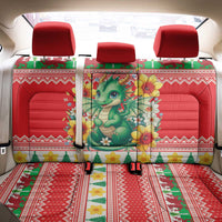 Wales Christmas Back Car Seat Cover Cute Green Welsh Dragon and Daffodils - Wonder Print Shop