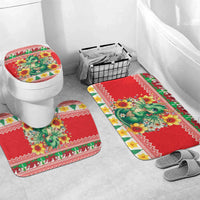 Wales Christmas Bathroom Set Cute Green Welsh Dragon and Daffodils - Wonder Print Shop