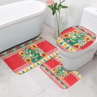 Wales Christmas Bathroom Set Cute Green Welsh Dragon and Daffodils - Wonder Print Shop