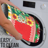 Wales Christmas Bathroom Set Cute Green Welsh Dragon and Daffodils - Wonder Print Shop