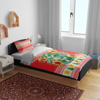 Wales Christmas Bedding Set Cute Green Welsh Dragon and Daffodils - Wonder Print Shop