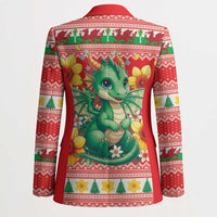 Wales Christmas Blazer Cute Green Welsh Dragon and Daffodils - Wonder Print Shop