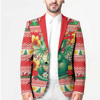 Wales Christmas Blazer Cute Green Welsh Dragon and Daffodils - Wonder Print Shop