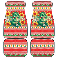 Wales Christmas Car Mats Cute Green Welsh Dragon and Daffodils - Wonder Print Shop