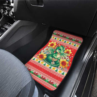 Wales Christmas Car Mats Cute Green Welsh Dragon and Daffodils - Wonder Print Shop