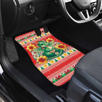 Wales Christmas Car Mats Cute Green Welsh Dragon and Daffodils - Wonder Print Shop