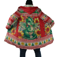 Wales Christmas Cloak Cute Green Welsh Dragon and Daffodils - Wonder Print Shop