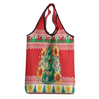 Wales Christmas Grocery Bag Cute Green Welsh Dragon and Daffodils - Wonder Print Shop