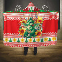 Wales Christmas Hooded Blanket Cute Green Welsh Dragon and Daffodils - Wonder Print Shop
