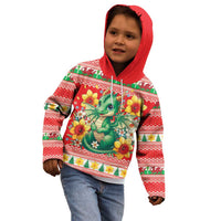 Wales Christmas Kid Hoodie Cute Green Welsh Dragon and Daffodils - Wonder Print Shop
