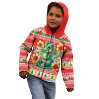 Wales Christmas Kid Hoodie Cute Green Welsh Dragon and Daffodils - Wonder Print Shop