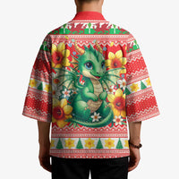 Wales Christmas Kimono Cute Green Welsh Dragon and Daffodils - Wonder Print Shop