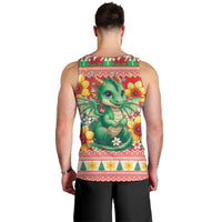 Wales Christmas Men Tank Top Cute Green Welsh Dragon and Daffodils - Wonder Print Shop