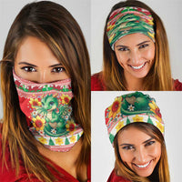 Wales Christmas Neck Gaiter Cute Green Welsh Dragon and Daffodils - Wonder Print Shop