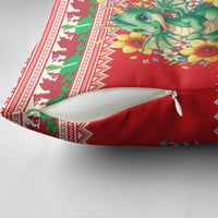 Wales Christmas Pillow Cover Cute Green Welsh Dragon and Daffodils - Wonder Print Shop