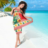 Wales Christmas Sarong Cute Green Welsh Dragon and Daffodils - Wonder Print Shop