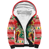 Wales Christmas Sherpa Hoodie Cute Green Welsh Dragon and Daffodils - Wonder Print Shop