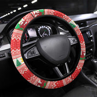 Wales Christmas Steering Wheel Cover Cute Green Welsh Dragon and Daffodils - Wonder Print Shop