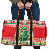 Wales Christmas Travel Bag Cute Green Welsh Dragon and Daffodils - Wonder Print Shop