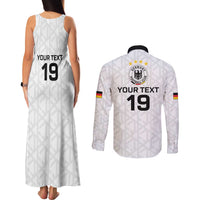 Custom World Football 2026 Germany Couples Matching Tank Maxi Dress and Long Sleeve Button Shirt Deutschland 4-Time Champions - Wonder Print Shop