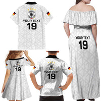 Custom World Football 2026 Germany Family Matching Off Shoulder Maxi Dress and Hawaiian Shirt Deutschland 4-Time Champions - Wonder Print Shop