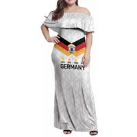 Custom World Football 2026 Germany Family Matching Off Shoulder Maxi Dress and Hawaiian Shirt Deutschland 4-Time Champions - Wonder Print Shop