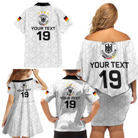 Custom World Football 2026 Germany Family Matching Off Shoulder Short Dress and Hawaiian Shirt Deutschland 4-Time Champions - Wonder Print Shop