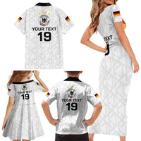 Custom World Football 2026 Germany Family Matching Short Sleeve Bodycon Dress and Hawaiian Shirt Deutschland 4-Time Champions - Wonder Print Shop
