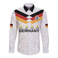 Custom World Football 2026 Germany Long Sleeve Button Shirt Deutschland 4-Time Champions - Wonder Print Shop