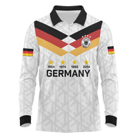 Custom World Football 2026 Germany Long Sleeve Polo Shirt Deutschland 4-Time Champions - Wonder Print Shop