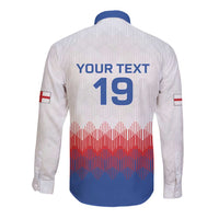Custom World Football 2026 England Long Sleeve Button Shirt Three Lions Pride Style - Wonder Print Shop