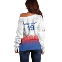 Custom World Football 2026 England Off Shoulder Sweater Three Lions Pride Style - Wonder Print Shop