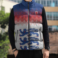 Custom World Football 2026 England Sleeveless Puffer Jacket Three Lions Pride Style - Wonder Print Shop