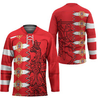 Polish-Lithuanian Commonwealth Hockey Jersey White Eagle Vytis Dual Heraldic