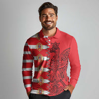 Polish-Lithuanian Commonwealth Long Sleeve Polo Shirt White Eagle Vytis Dual Heraldic