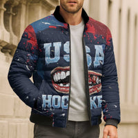 USA Ice Hockey 2026 Champions Custom Bomber Puffer Jacket Legend Golden Toothless