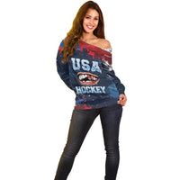 USA Ice Hockey 2026 Champions Custom Off Shoulder Sweater Legend Golden Toothless